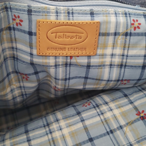 Talbots Denim Leather Handbag - Picture 2 of 8